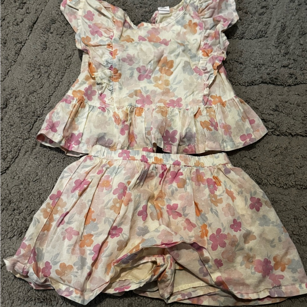 GAP Kids Floral Matching Set - Pink, Orange, Cream